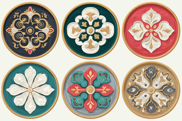 Classic Jade Wave Motif Circle Set