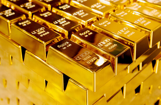 Gold market growth and investment value with gold bullion bars
