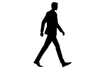 Walking a man silhouette vector, Man black symbol
