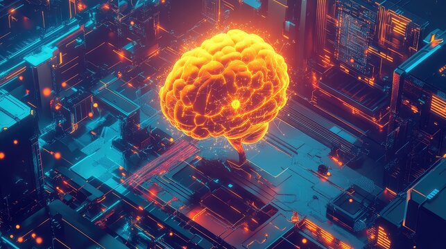 Digital brain connecting to neural network infrastructure