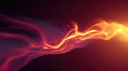 Glowing fiery energy flowing abstract background particles