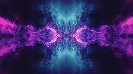 Abstract purple and blue nebula cosmic energy bursting