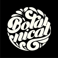 Round botanical hand-drawn logo