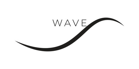 Abstract simple and modern wave line art, smooth curved stroke minimalist vector illustration
