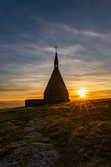 Obraz premium Sonnenuntergang Hochwechsel - Oststeiermark - Österreich - Abendrot - Herbst 