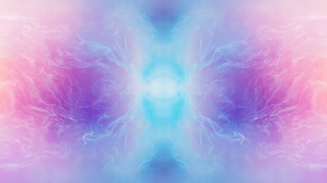 Abstract symmetrical cosmic nebula vibrant pastel colors