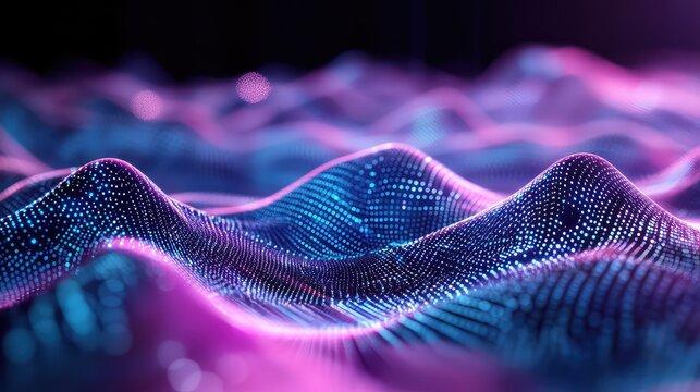 Abstract data wave flowing cyber technology background artwork