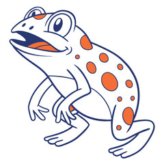 Cartoon Spotted Frog on White Background Illustration, Cheerful Animal Art