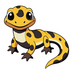 Cartoon Spotted Salamander on White Background