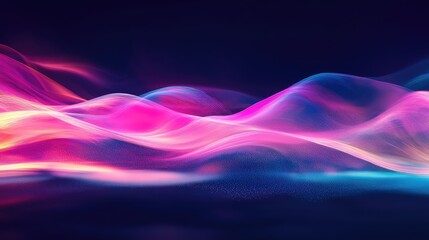 Abstract glowing neon waves forming digital background
