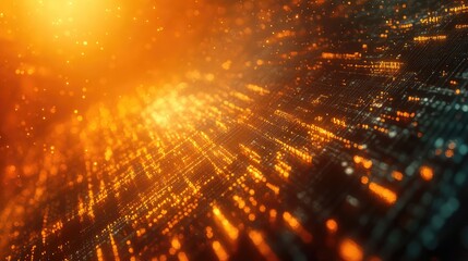 Digital data stream flowing through abstract network concept