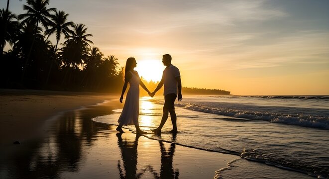 A 3D render featuring a metallic android robot walking down a dark, wet city alley at night. The scene has a strong futuristic and cyberpunk atmosphere, illuminated by colorful red and blue neon light