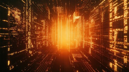 Fototapeta premium Digital data network transferring processing information technology