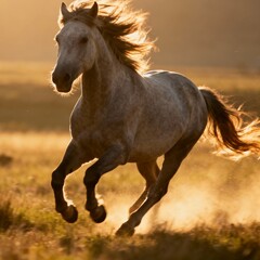 Fototapeta premium horse running in the field