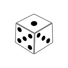 Classic Game Dice Icon in Modern Vector Design.