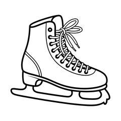 ice skates on white background coloring page 