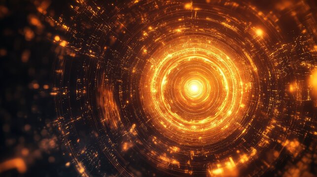 Digital data flowing through abstract tunnel vortex