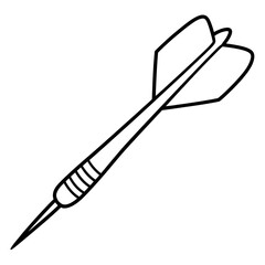 Dart Arrow Outline Illustration for Coloring and Game Design