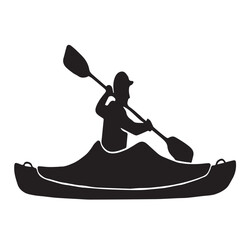 Fototapeta premium man kayaking in the river