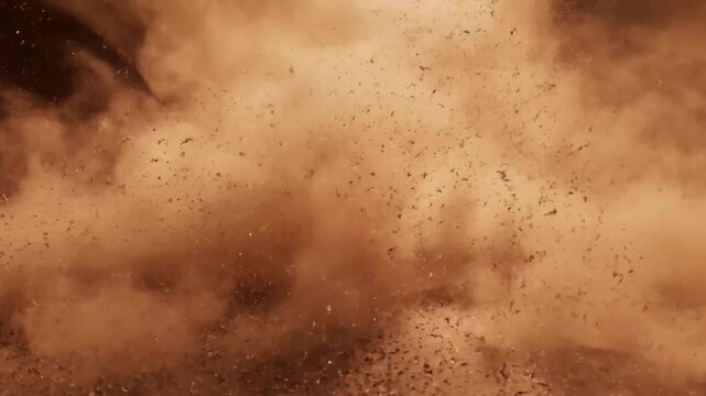 Green Screen cloud of sand dust on the ground realistic simulation brown smoke scene 3 with distortion, overlay, glitch, static noise, scan lines black background, 4k animated video loop