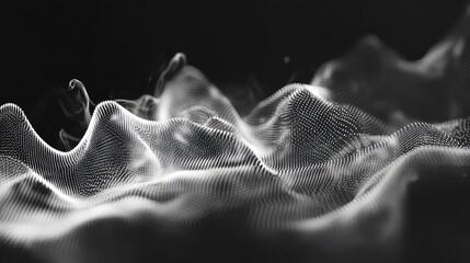 Digital wave particles creating an abstract technology background