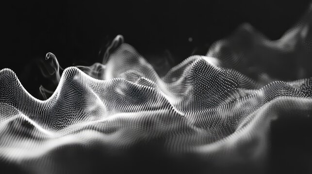 Digital wave particles creating an abstract technology background - Powered by Adobe