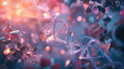 Dna helix structure representing genetics and scientific innovation