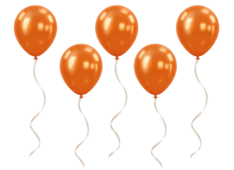 Party Balloons with Tassels Hanging Below – PNG Transparent Background