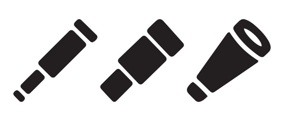 Minimalist telescope icons for discovery, vision, and future.