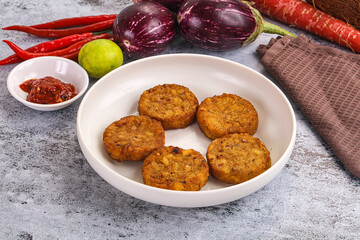 Fried potato crispy golden hash brown