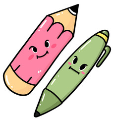 School Cute backpack,book,pencil,pencil case,crayon,ruler,eraser,pen,element,color,color palette