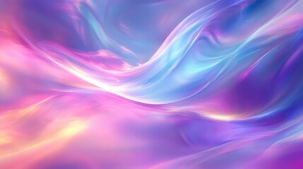 Abstract fluid light waves creating colorful ethereal background