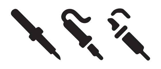 Set of soldering iron tools for electronic repair and assembly.