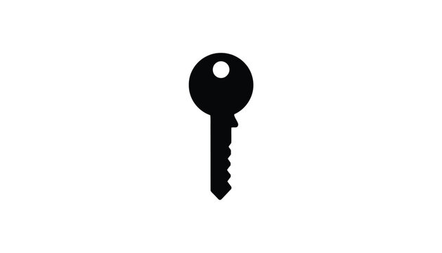 Simple key icon a flat glyph isolated on a white background for security and access control systems