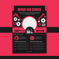 Car Repair Services Flyer with Discount Offer