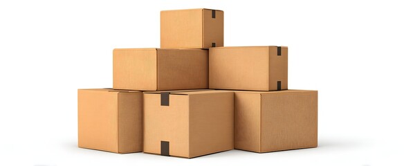 Stack of cardboard boxes displayed against a plain white background.