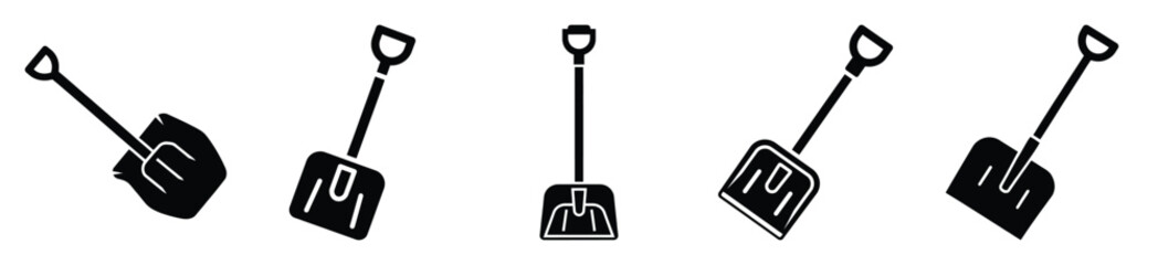 snow shovel vector design with black silhouette and white background © Pallobroy