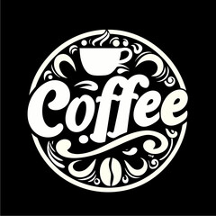 Vintage round coffee shop logo