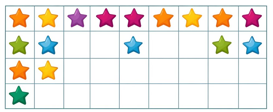 Classroom reward chart with bright stars for noting student successes and conduct.