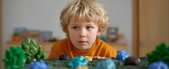 Special needs sensory play featuring vibrant textured toys and engaging interactive elements