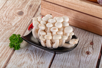 Raw asian mushrooms buna shimeji