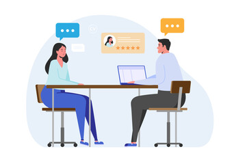 Interview with human resources stock illustration