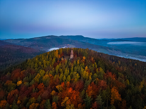 Sonnenaufgang Ringwarte Ringkogel - Oststeiermark - Morgenrot - Herbst - Oststeirische H&uuml;gelland - Hartberg - &Ouml;sterreich