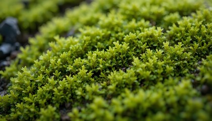Lush Green Moss Covering Ground in Natural Environment
