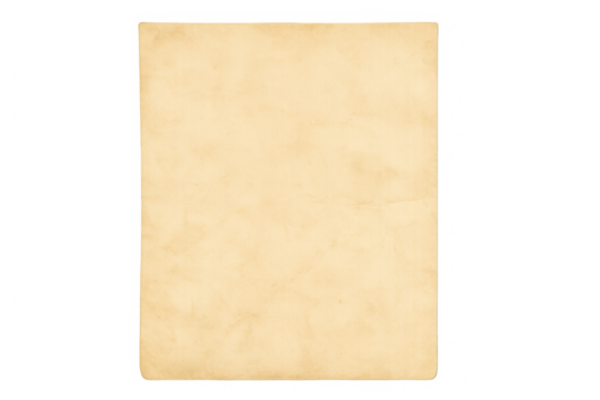 Blank vintage paper texture background with aged parchment effect, providing copy space on transparent background