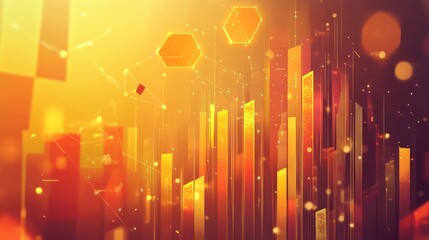 Digital data analysis displaying financial growth graph