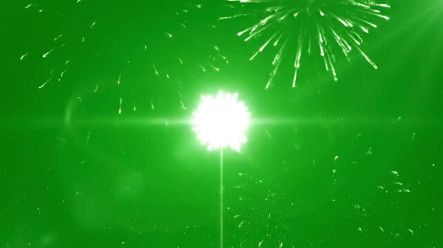 Green Screen glitter sparkle animated 3d animation ultra high definition 4k video white shining dust light fireworks explosion effect background concept christmas party celebrate birthday scene 4 with