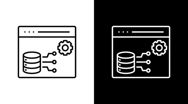 Data Extraction White Icon Set Design
