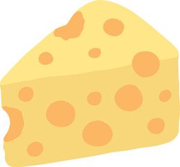 Cheese Lover yellow cheese wedge flat clipart
