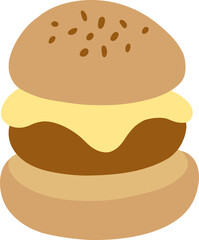Hamburger Cheese Lover gouda and cheddar cheese flat graphic